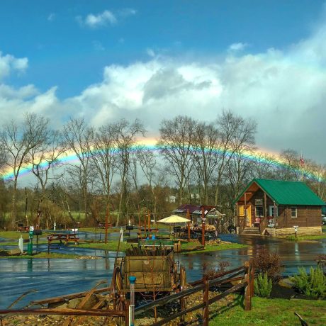 rainbow over campground